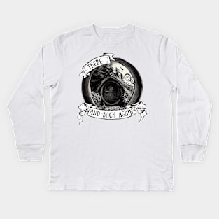 There and Back Again II - Round Door - Black and White - Fantasy Kids Long Sleeve T-Shirt